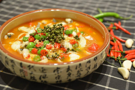 Steamed Fish Head with Diced Hot Red Peppers
