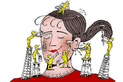 Cartoon of A Girl's Face Being Brushed