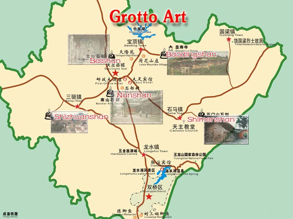 Map of Dazu Rock Carvings