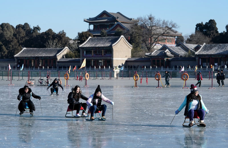 Ice Skating on Houhai Lake