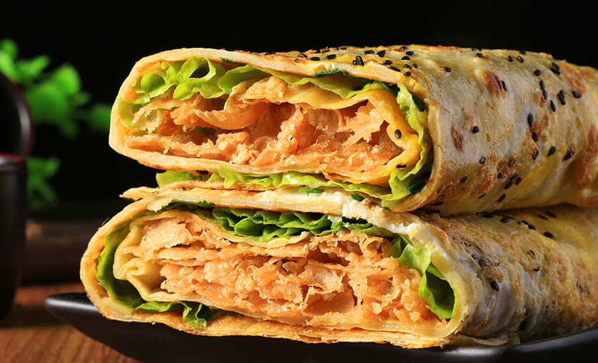 Pancake Rolled with Crisp Fritter